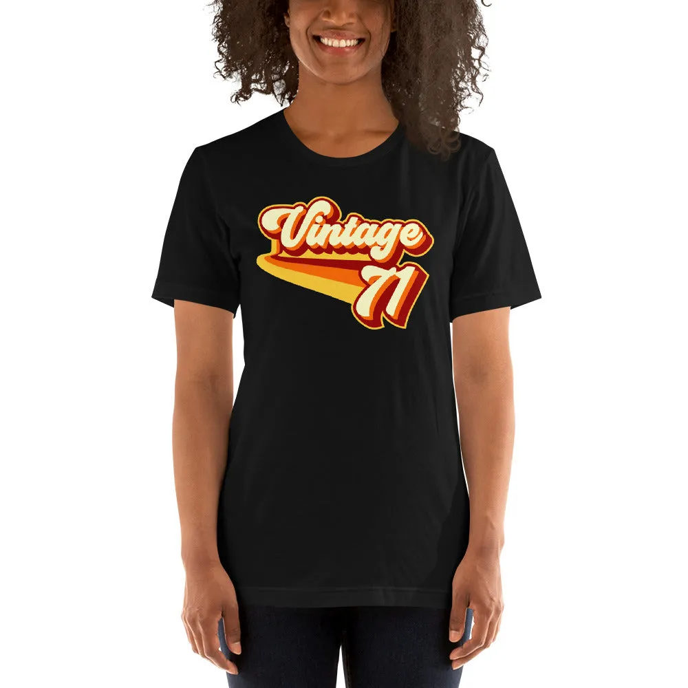 Vintage 1971 Warm Retro Lines SLIM FIT Short-Sleeve Unisex T-Shirt