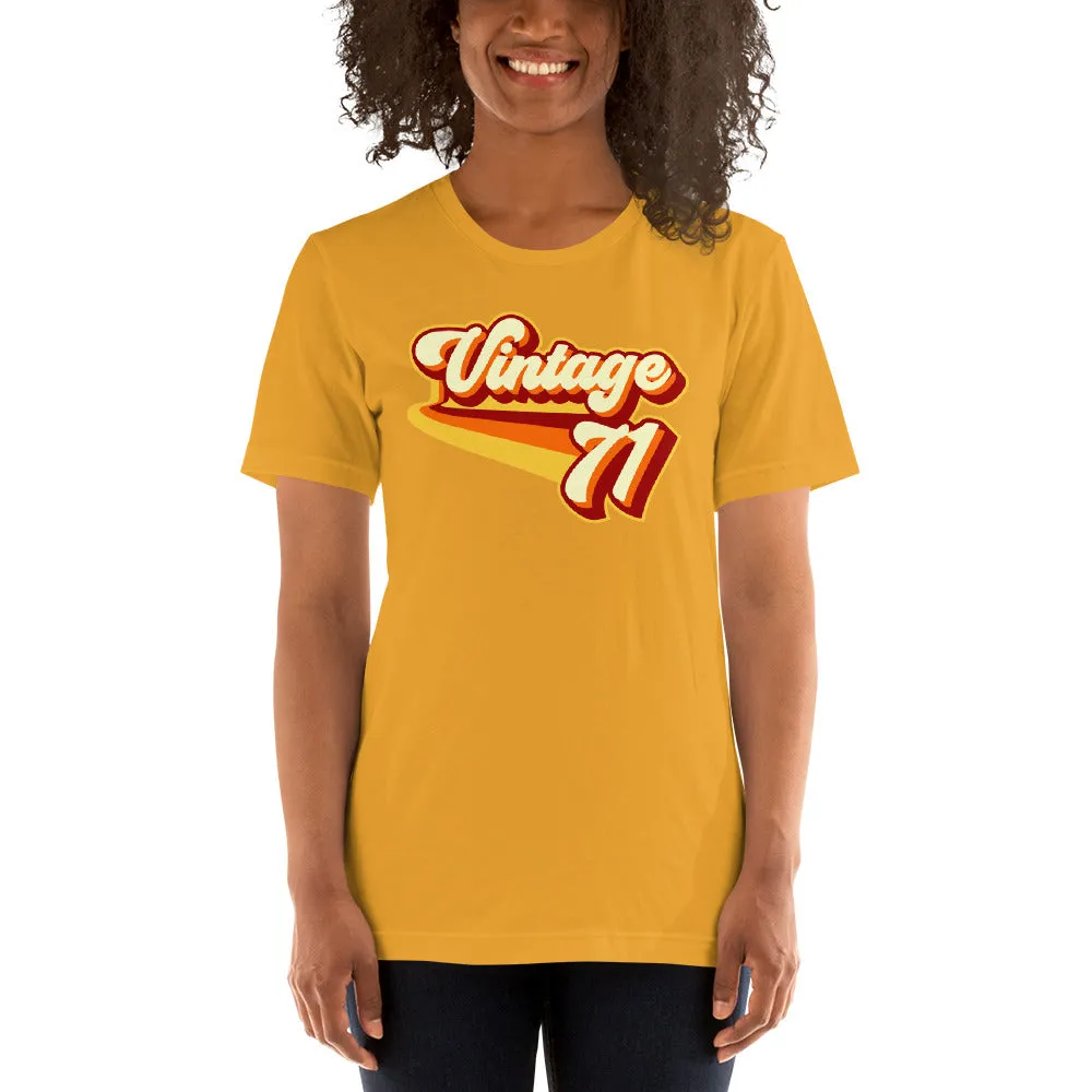 Vintage 1971 Warm Retro Lines SLIM FIT Short-Sleeve Unisex T-Shirt