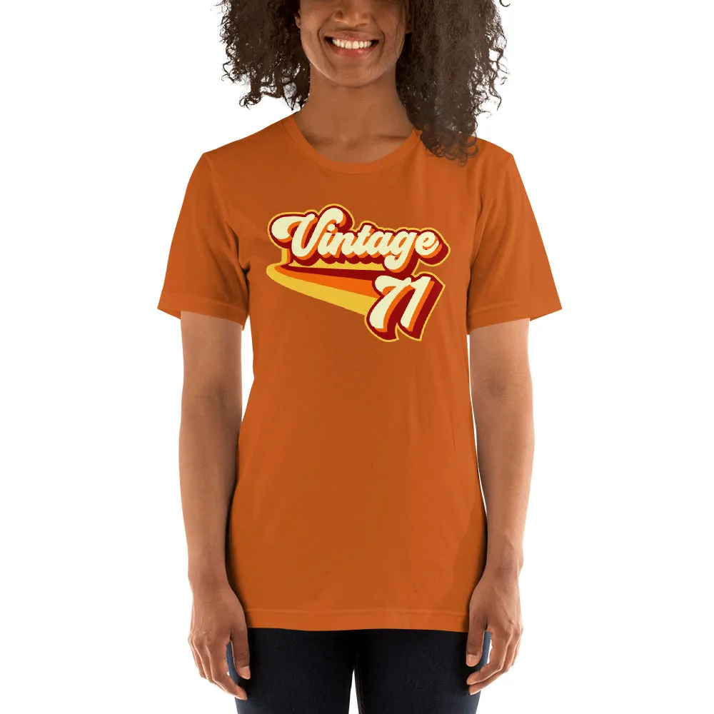 Vintage 1971 Warm Retro Lines SLIM FIT Short-Sleeve Unisex T-Shirt