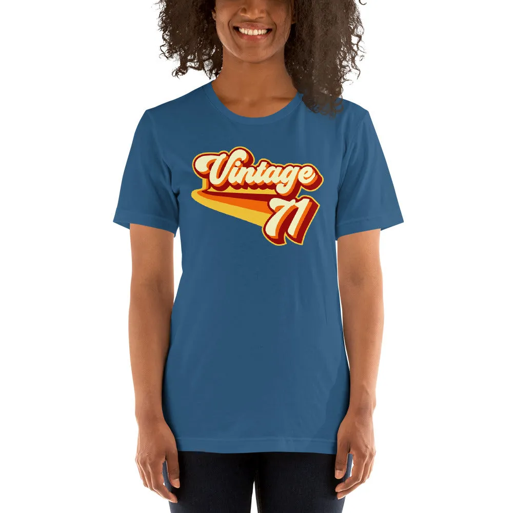 Vintage 1971 Warm Retro Lines SLIM FIT Short-Sleeve Unisex T-Shirt