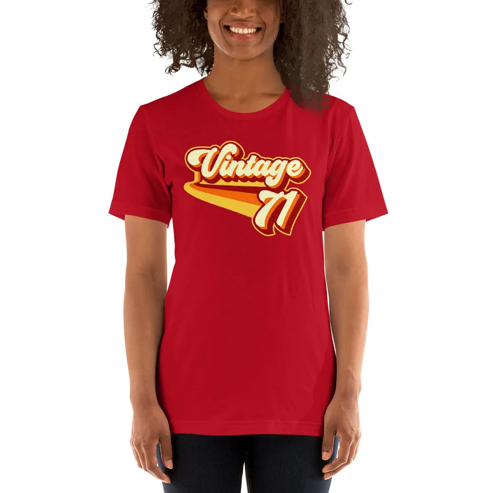 Vintage 1971 Warm Retro Lines SLIM FIT Short-Sleeve Unisex T-Shirt