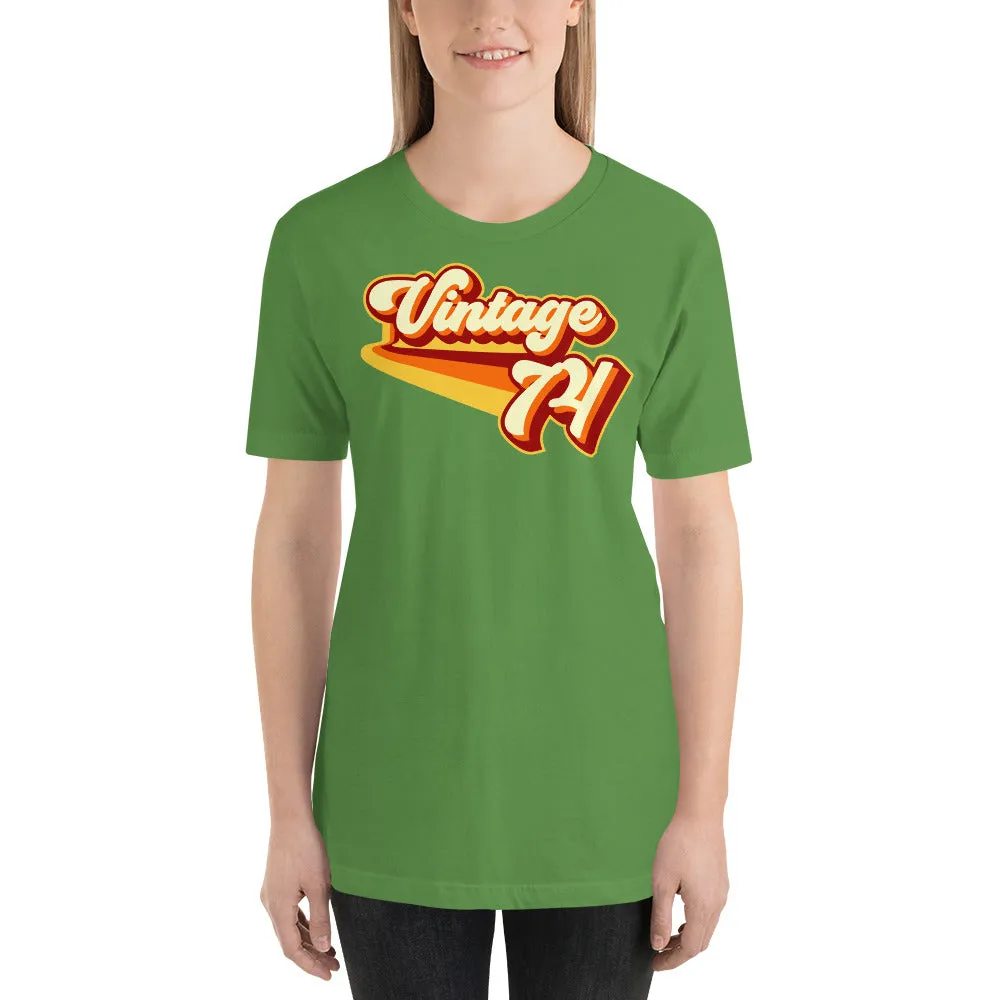 Vintage 1974 Warm Retro Lines SLIM FIT Short-Sleeve Unisex T-Shirt
