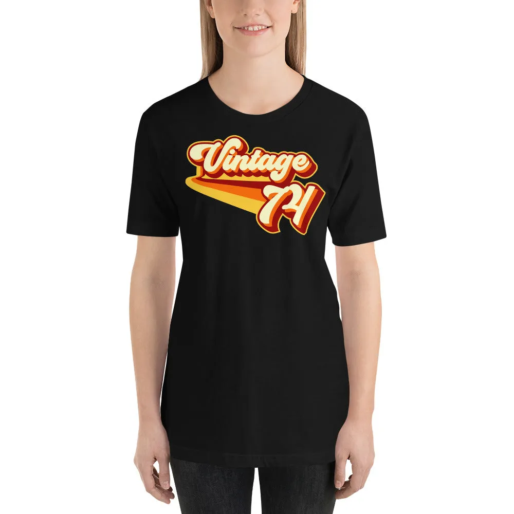 Vintage 1974 Warm Retro Lines SLIM FIT Short-Sleeve Unisex T-Shirt