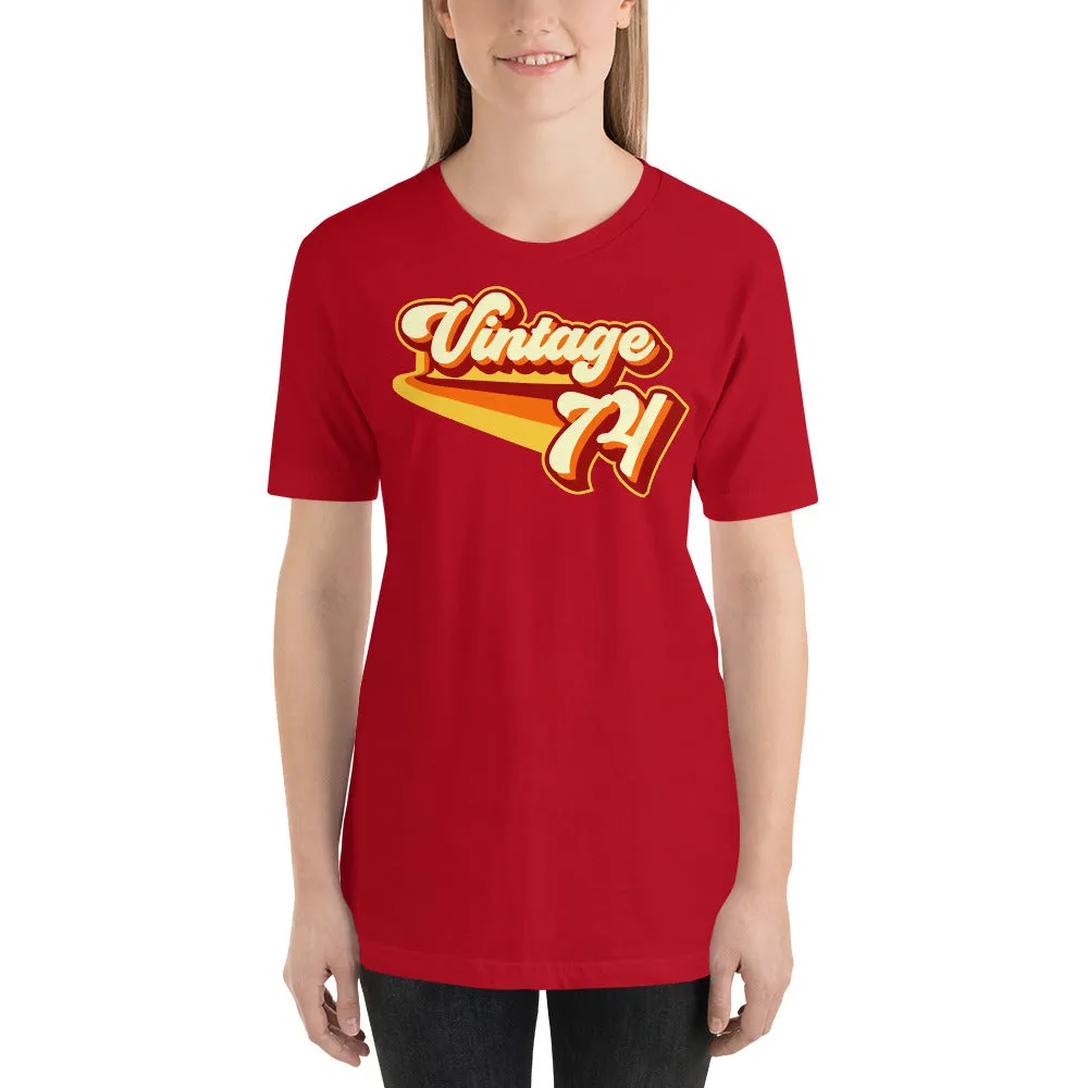 Vintage 1974 Warm Retro Lines SLIM FIT Short-Sleeve Unisex T-Shirt