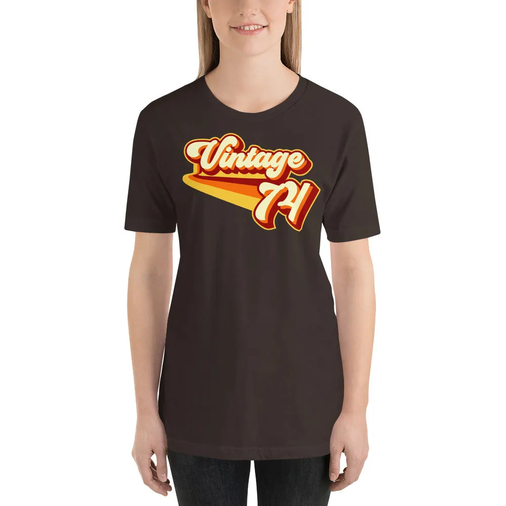 Vintage 1974 Warm Retro Lines SLIM FIT Short-Sleeve Unisex T-Shirt