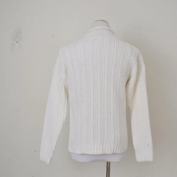 Vintage 90s High-neck Acrylic Snowflake  Sweater size M