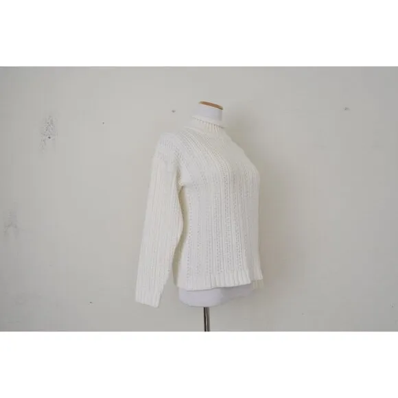 Vintage 90s High-neck Acrylic Snowflake  Sweater size M