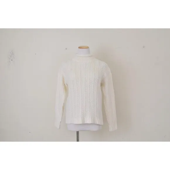 Vintage 90s High-neck Acrylic Snowflake  Sweater size M
