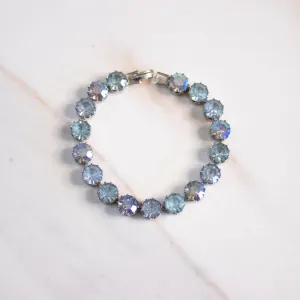 Vintage Art Deco Style Blue Aurora Borealis Rhinestone Bracelet