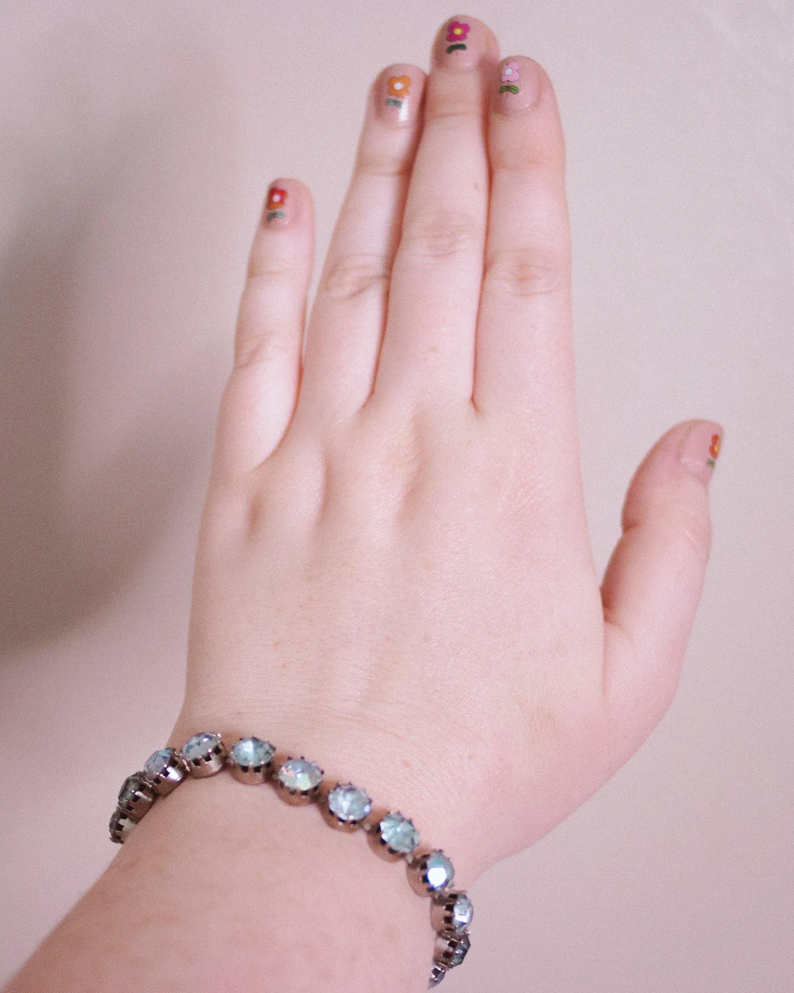 Vintage Art Deco Style Blue Aurora Borealis Rhinestone Bracelet