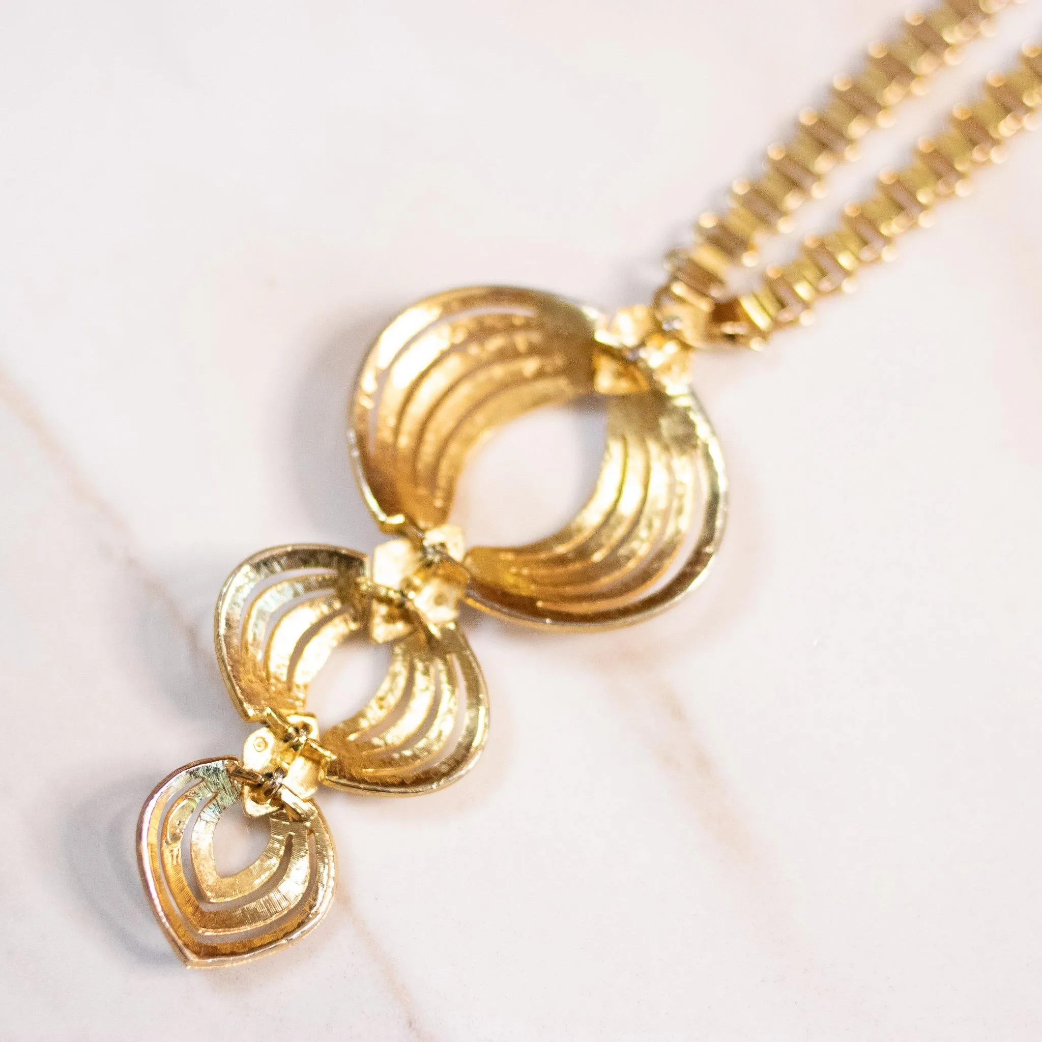 Vintage Hobe Gold Modernist Statement Necklace