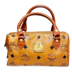 Vintage MCM classic brown monogram mini speedy bag. Must have purse, designed by Michael Cromer. 070108re1