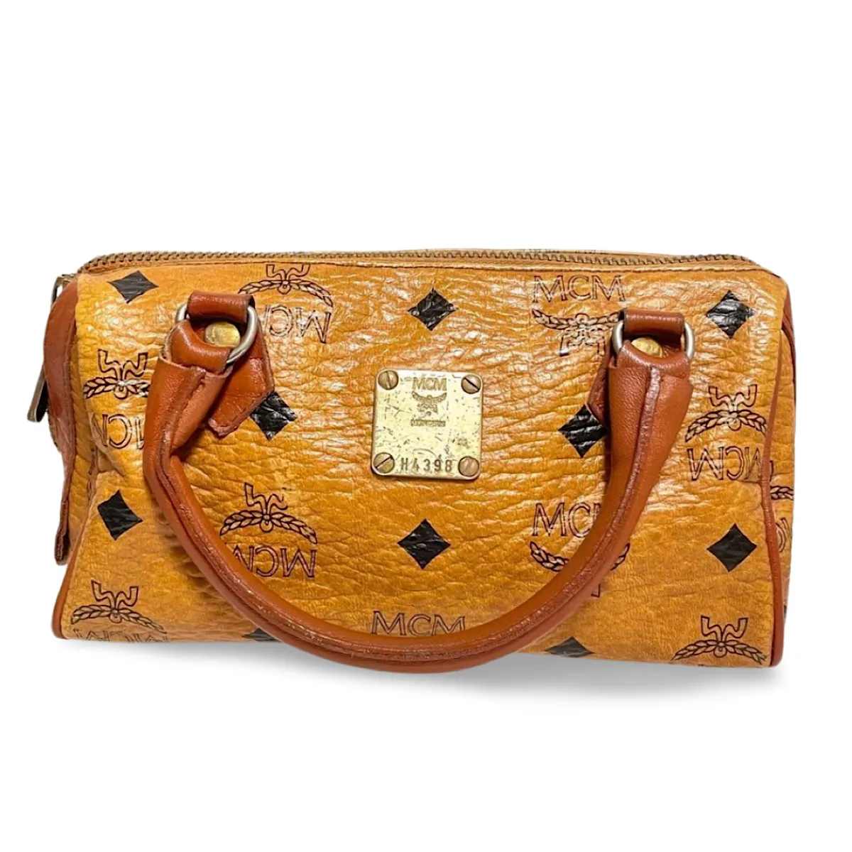 Vintage MCM classic brown monogram mini speedy bag. Must have purse, designed by Michael Cromer. 070108re1