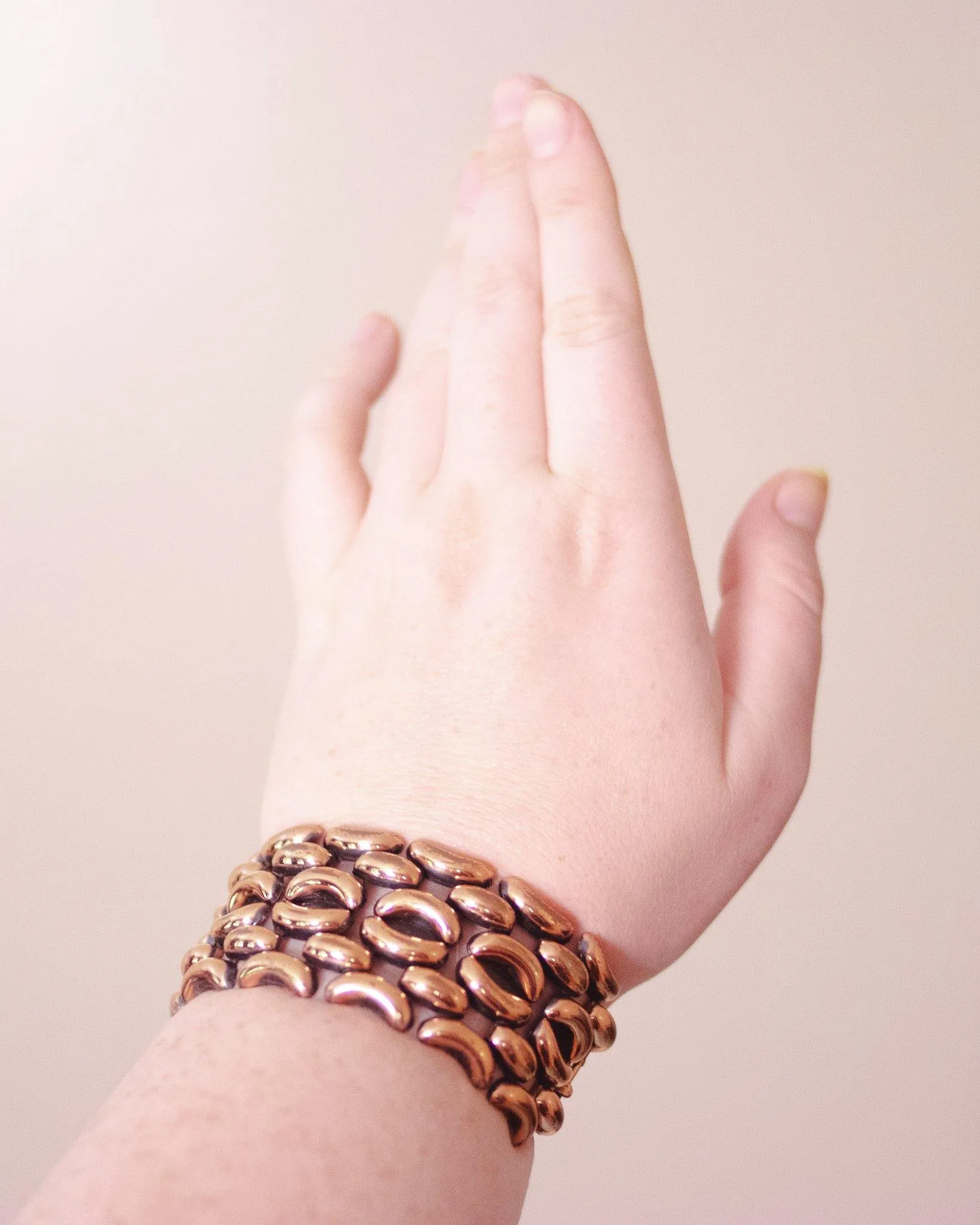 Vintage Renoir Copper Wide Articulated Link Bracelet