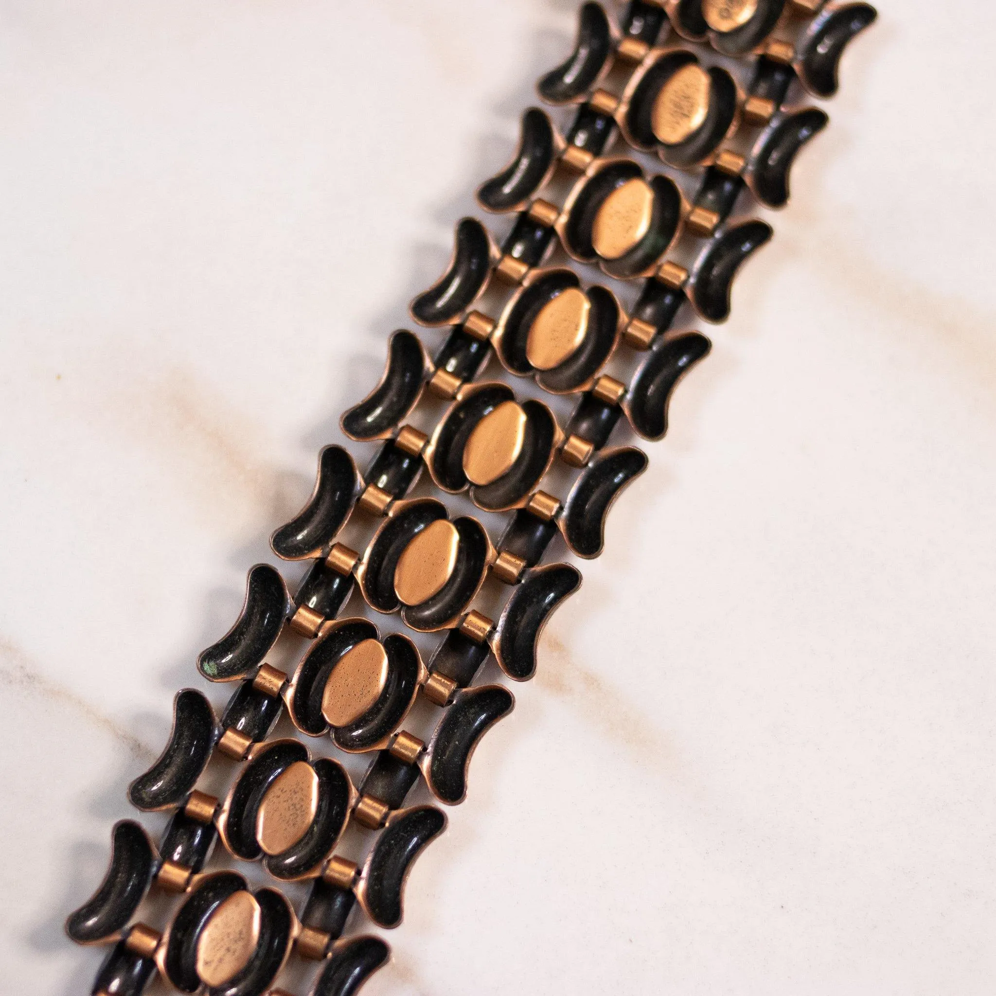 Vintage Renoir Copper Wide Articulated Link Bracelet