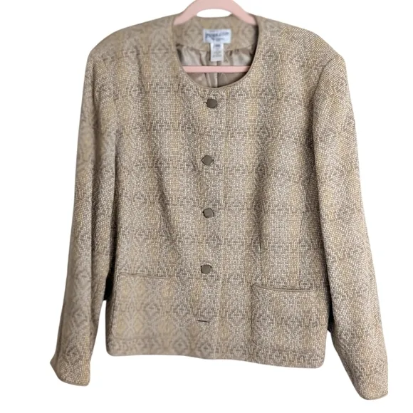 Vintage Virgin Wool Pendleton Dutton Down Jacket Geometric Lined Women's 20W