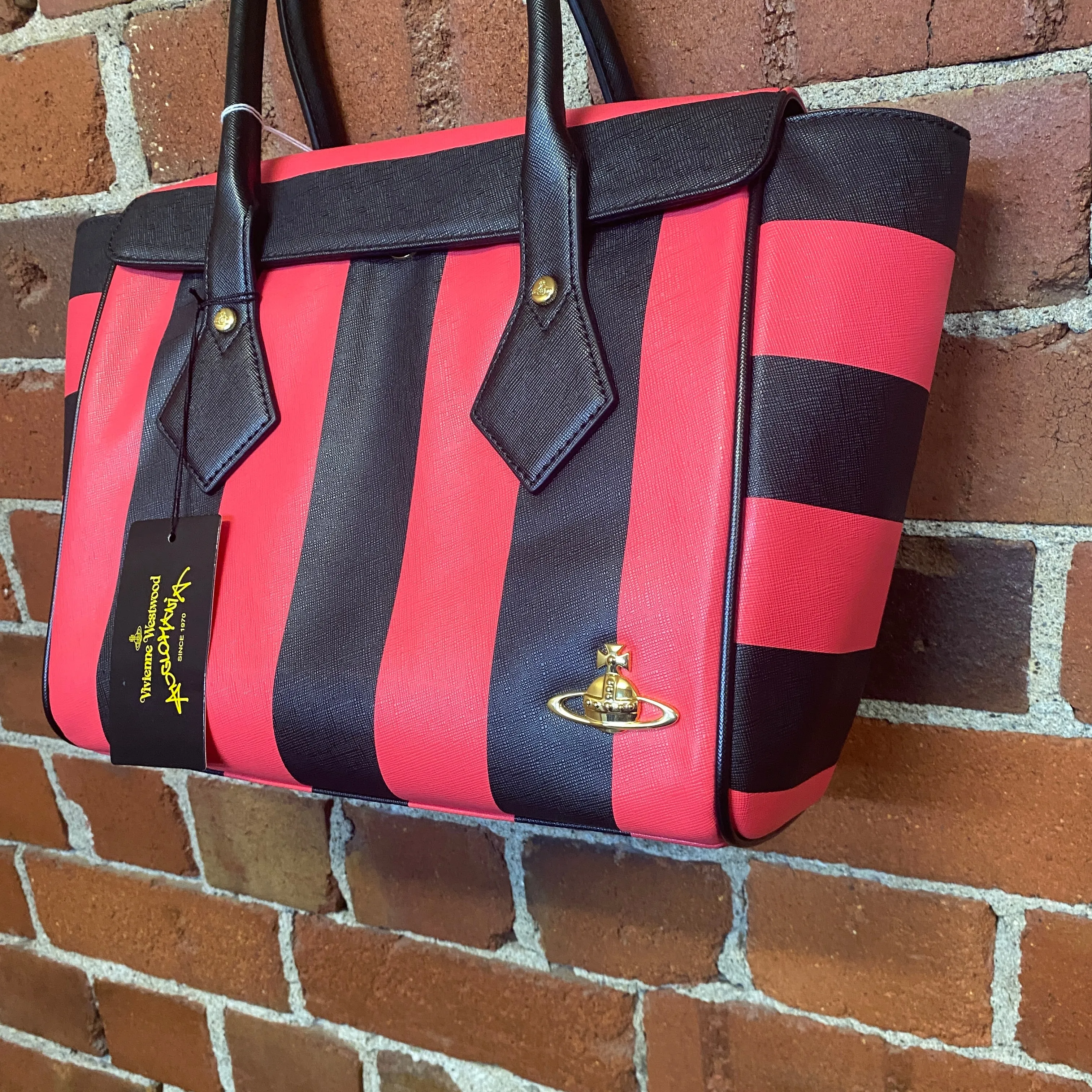 VIVIENNE WESTWOOD striped handbag