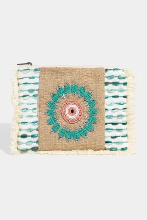 Wander Luxe Evil Eye Fringe Cosmetic Bag