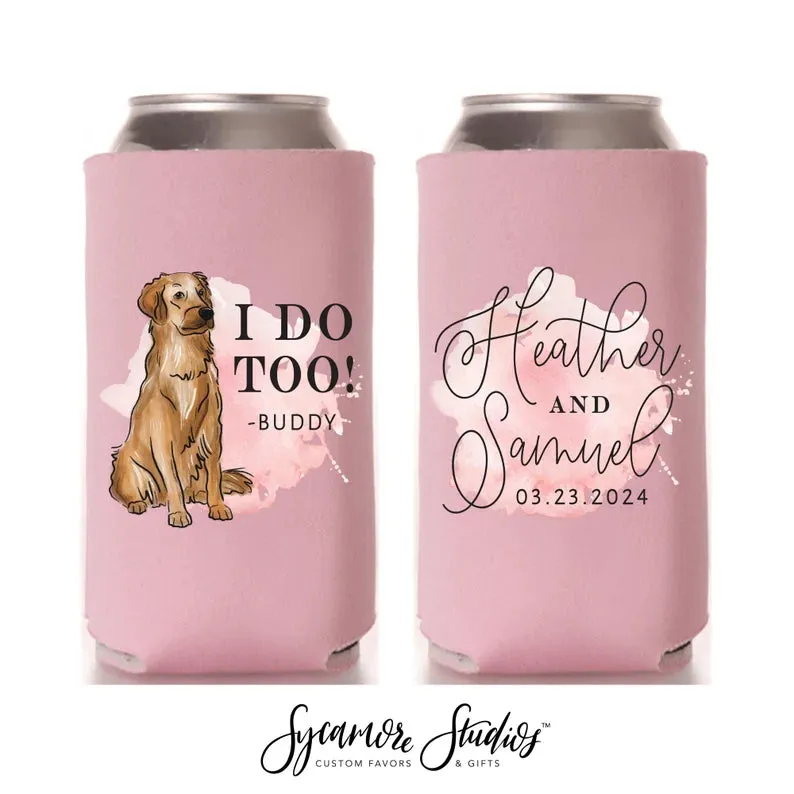 Wedding Regular & Slim Can Cooler Package #5FRS - Full Color - Pawty Time