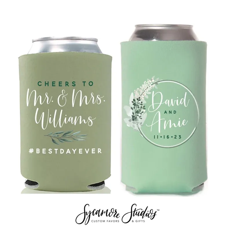 Wedding Regular & Slim Can Cooler Package #6FRS - Full Color - Cheers to Mr and Mrs