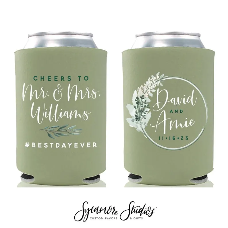 Wedding Regular & Slim Can Cooler Package #6FRS - Full Color - Cheers to Mr and Mrs