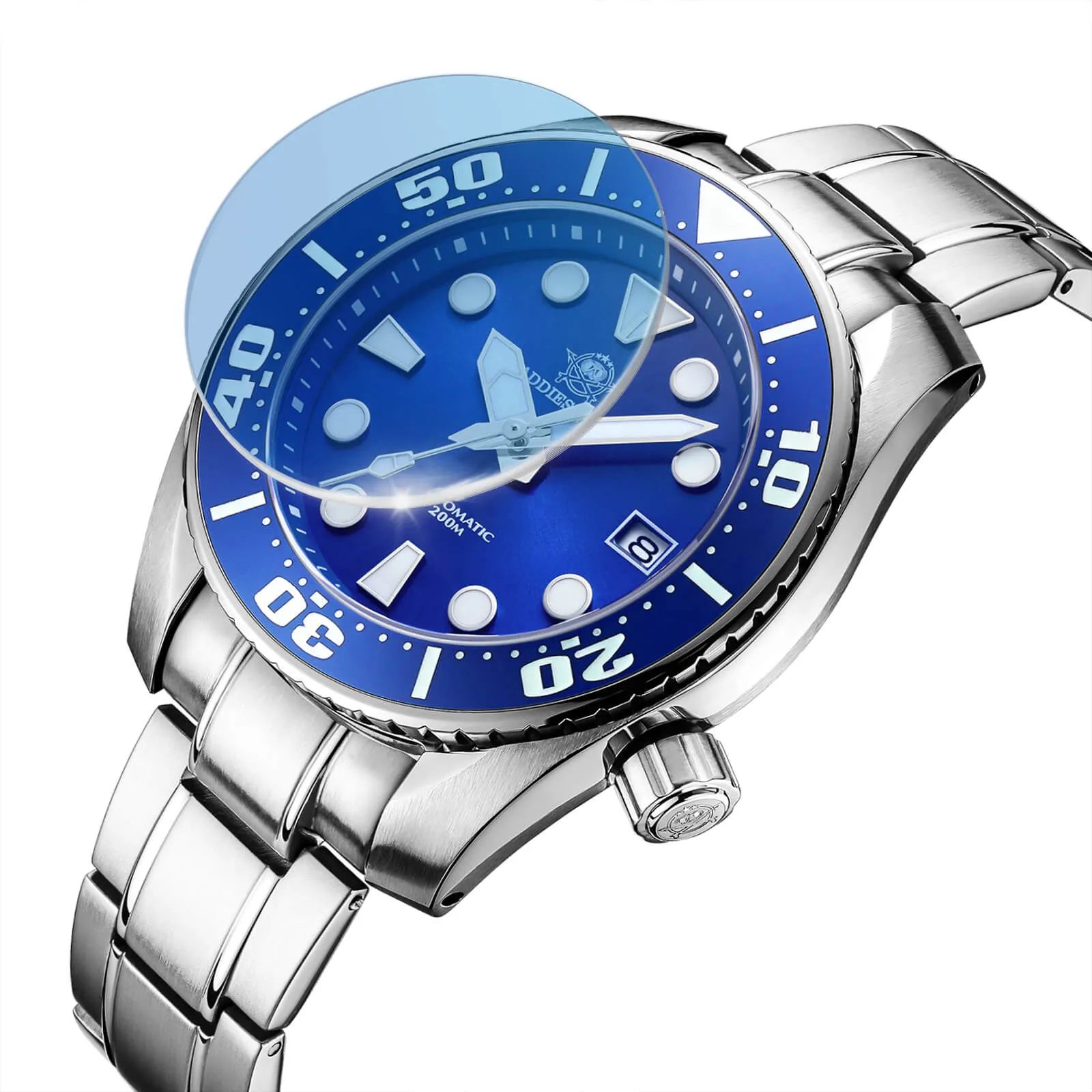 ★Weekly Deal★ADDIESDIVE® Sumo Green Professional Dive Watch for Men 44.5mm (MY-H10) Black/Green/Blue Dial