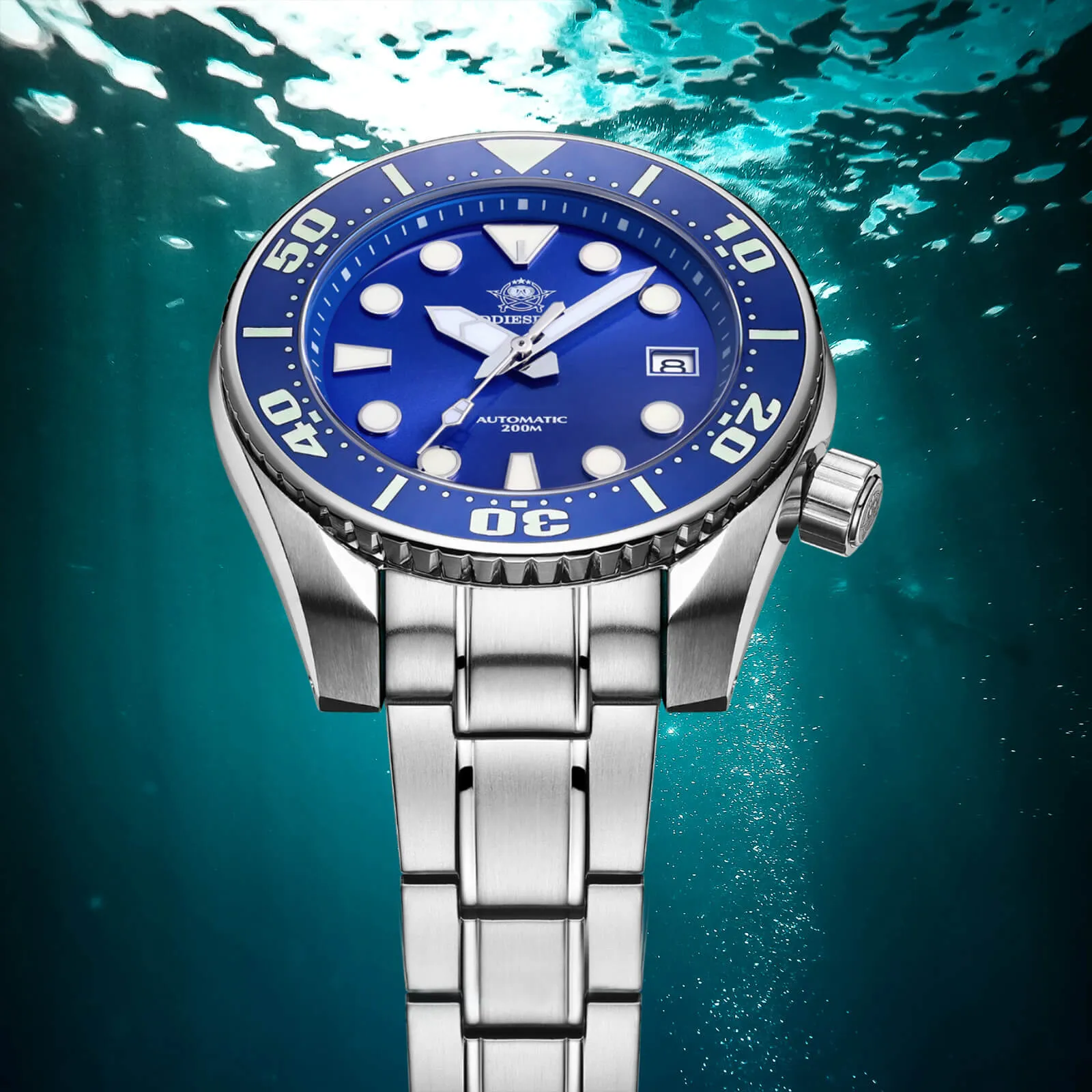 ★Weekly Deal★ADDIESDIVE® Sumo Green Professional Dive Watch for Men 44.5mm (MY-H10) Black/Green/Blue Dial