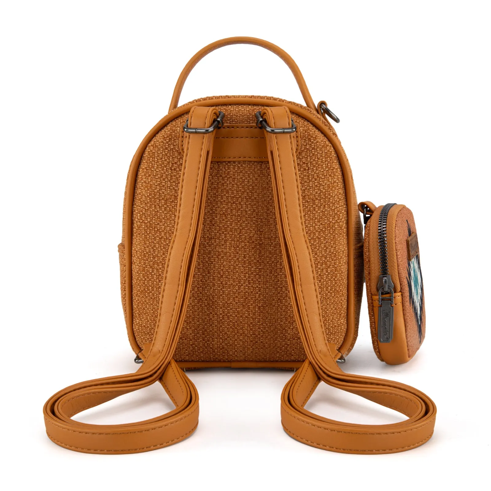 WG174-8600 Wrangler Southwestern Knitted Mini Backpack With Coin Pouch - Orange