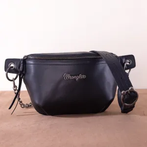 WG30-194 Wrangler Genuine Leather Belt Bag - Black