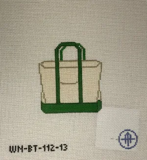 *Wheelhaus Needlepoint BT112- Green Tote - 13 mesh