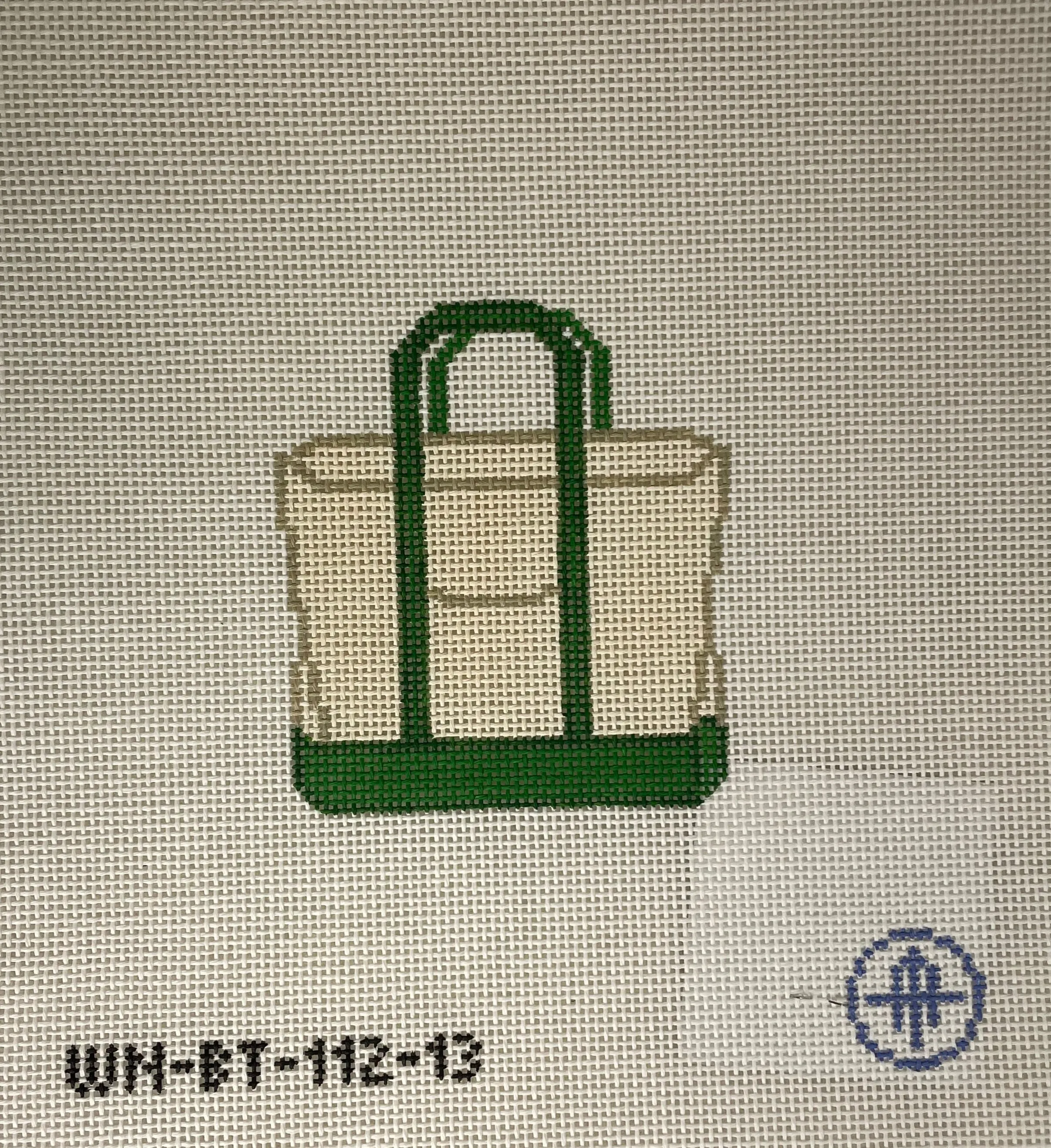 *Wheelhaus Needlepoint BT112- Green Tote - 13 mesh
