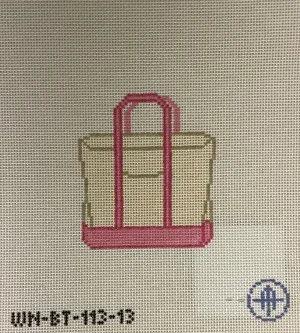 *Wheelhaus Needlepoint BT113- Pink Tote - 13 mesh