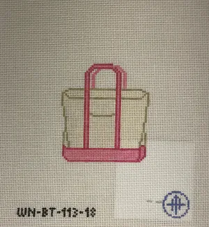 *Wheelhaus Needlepoint BT113- Pink Tote - 18 mesh