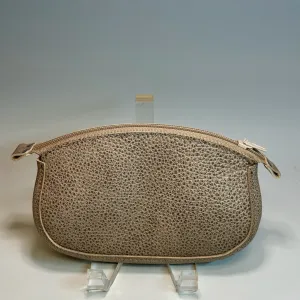 WIDE GUSSET PEBBLE LEATHER CARRY ALL ZIPPER POUCH IIW104