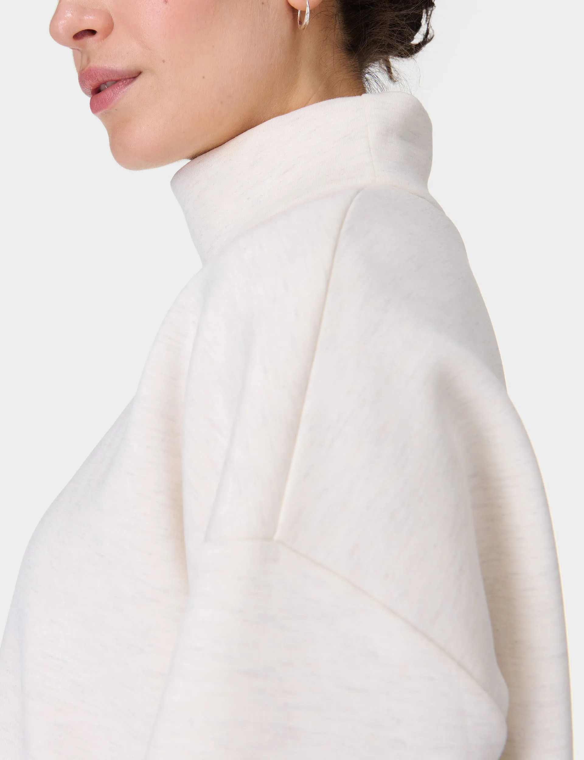 Wind Down Funnel Neck Sweatshirt - White Marl