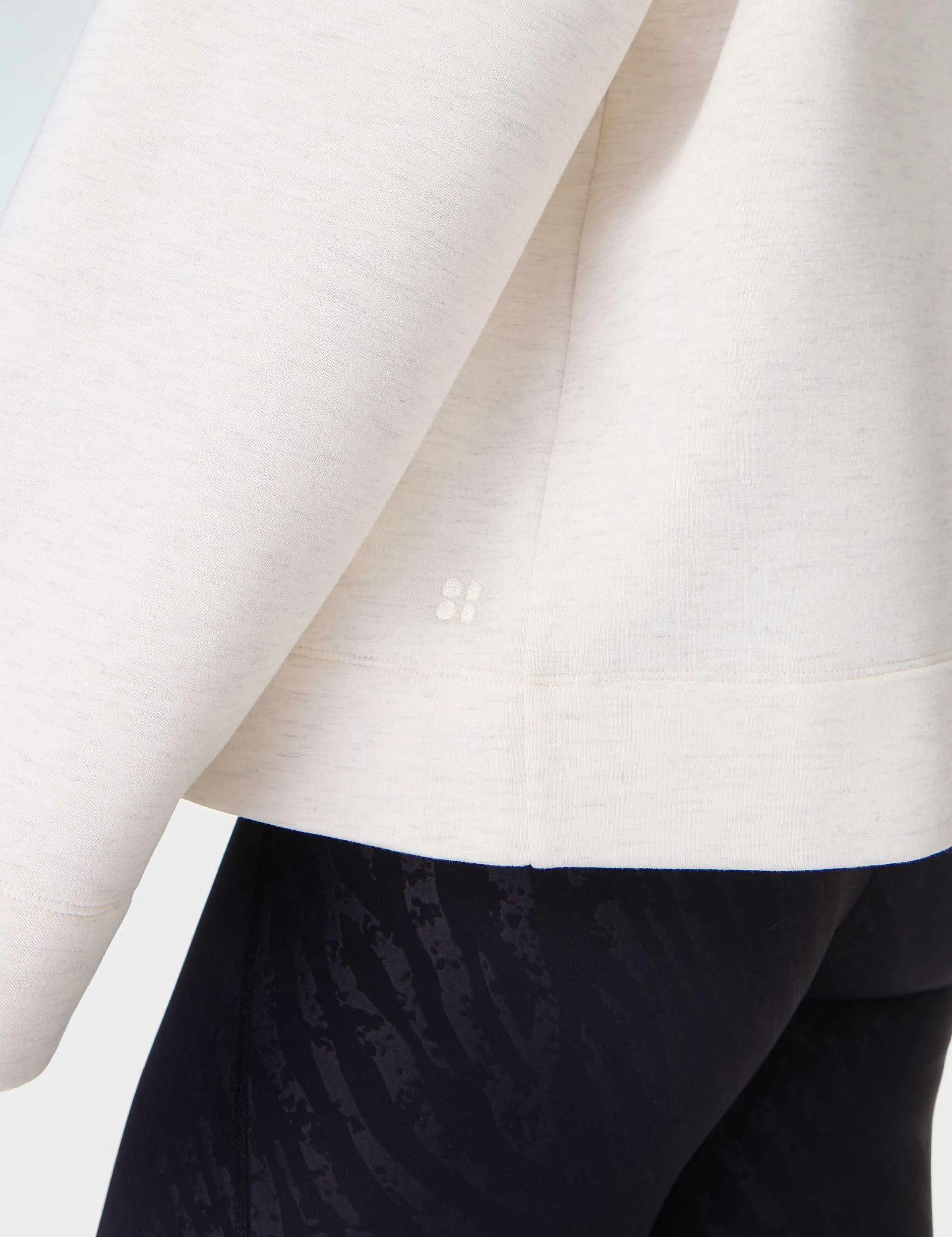 Wind Down Funnel Neck Sweatshirt - White Marl