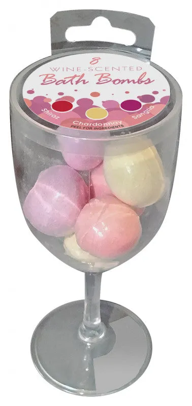 Wine Glass With 6 Wine Scented Bath Bombs