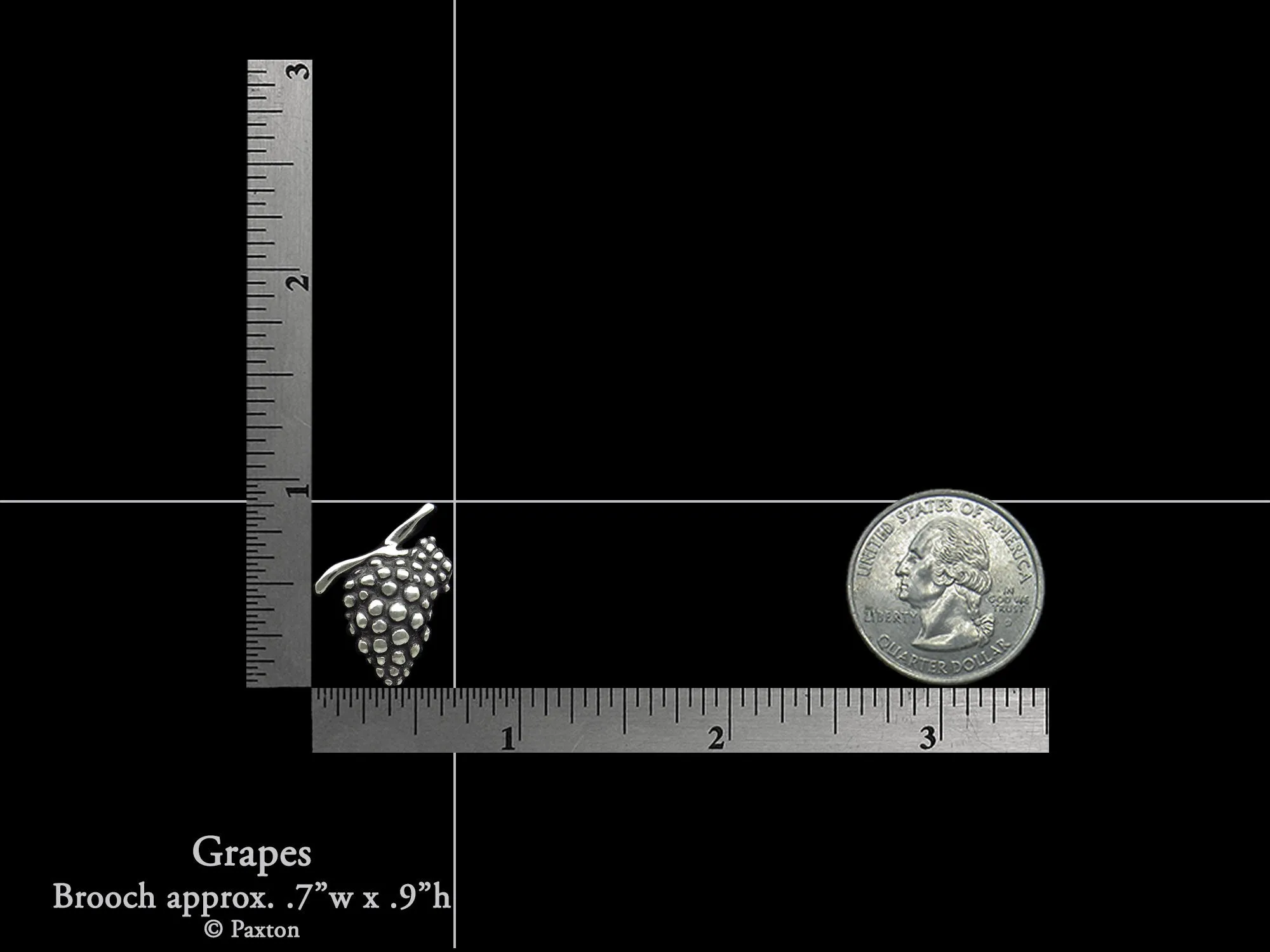 Wine Grape Lapel Pin Sterling Silver