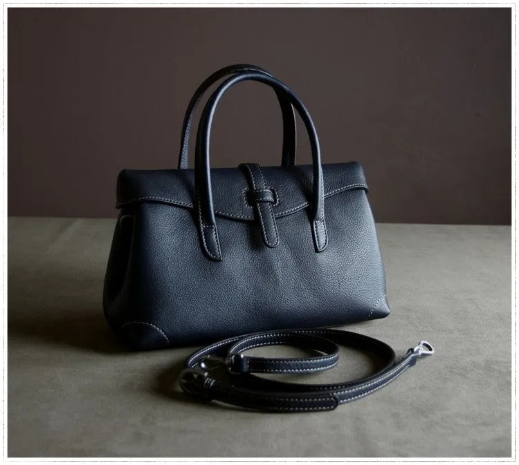 Womens Gray Work Leather Handbag Purse Leather Gray Work Shoulder Bag Handbag Purse for Ladies