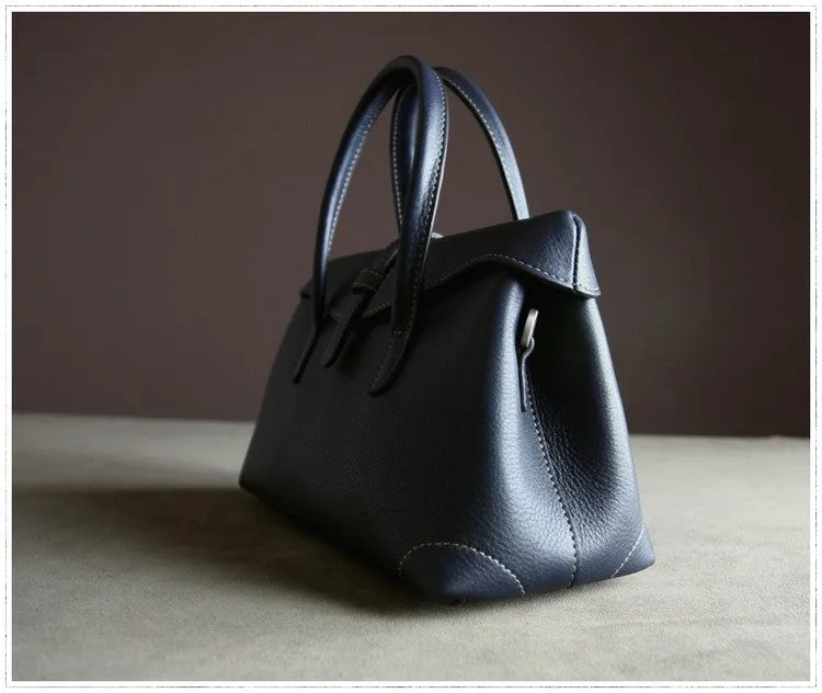 Womens Gray Work Leather Handbag Purse Leather Gray Work Shoulder Bag Handbag Purse for Ladies