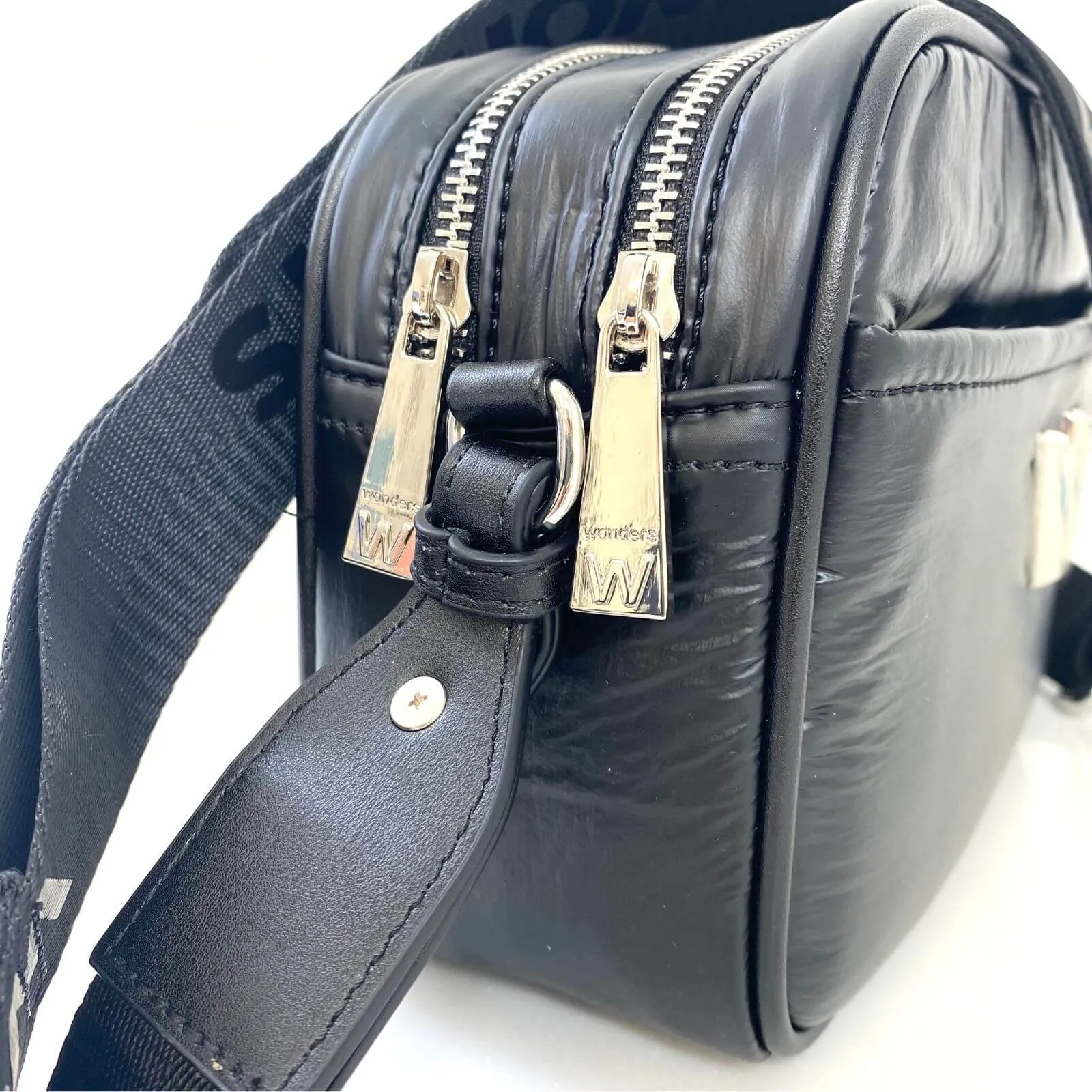 Wonders Black Nylon Crossbody Bag