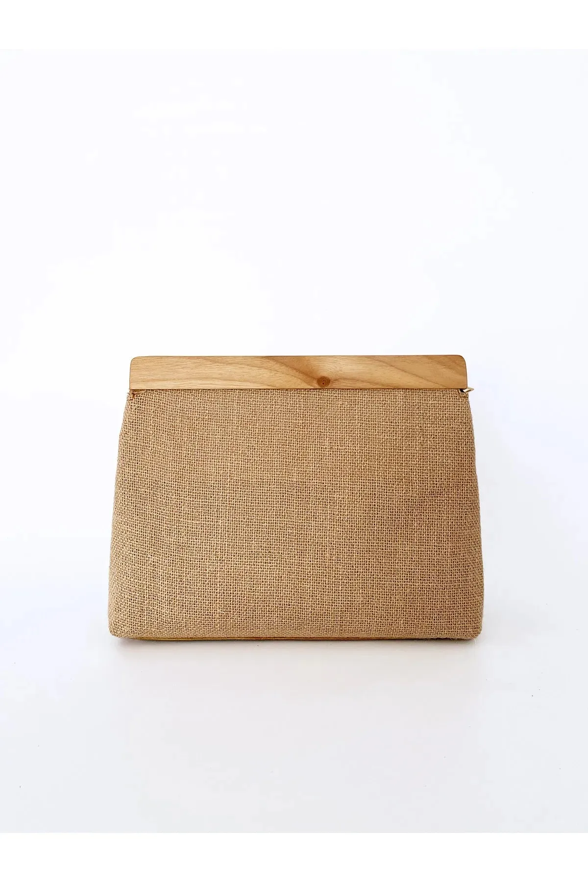 Wooden Jute Straw Clutch