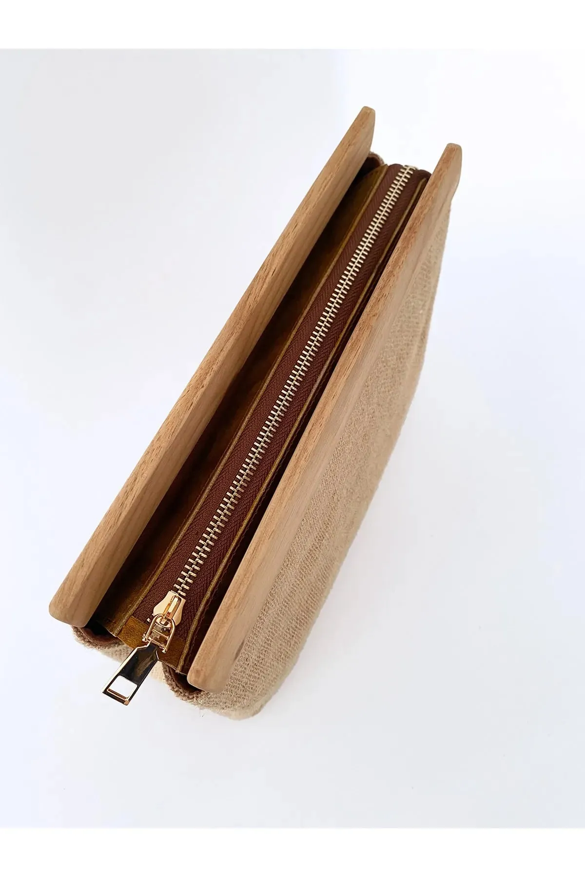 Wooden Jute Straw Clutch