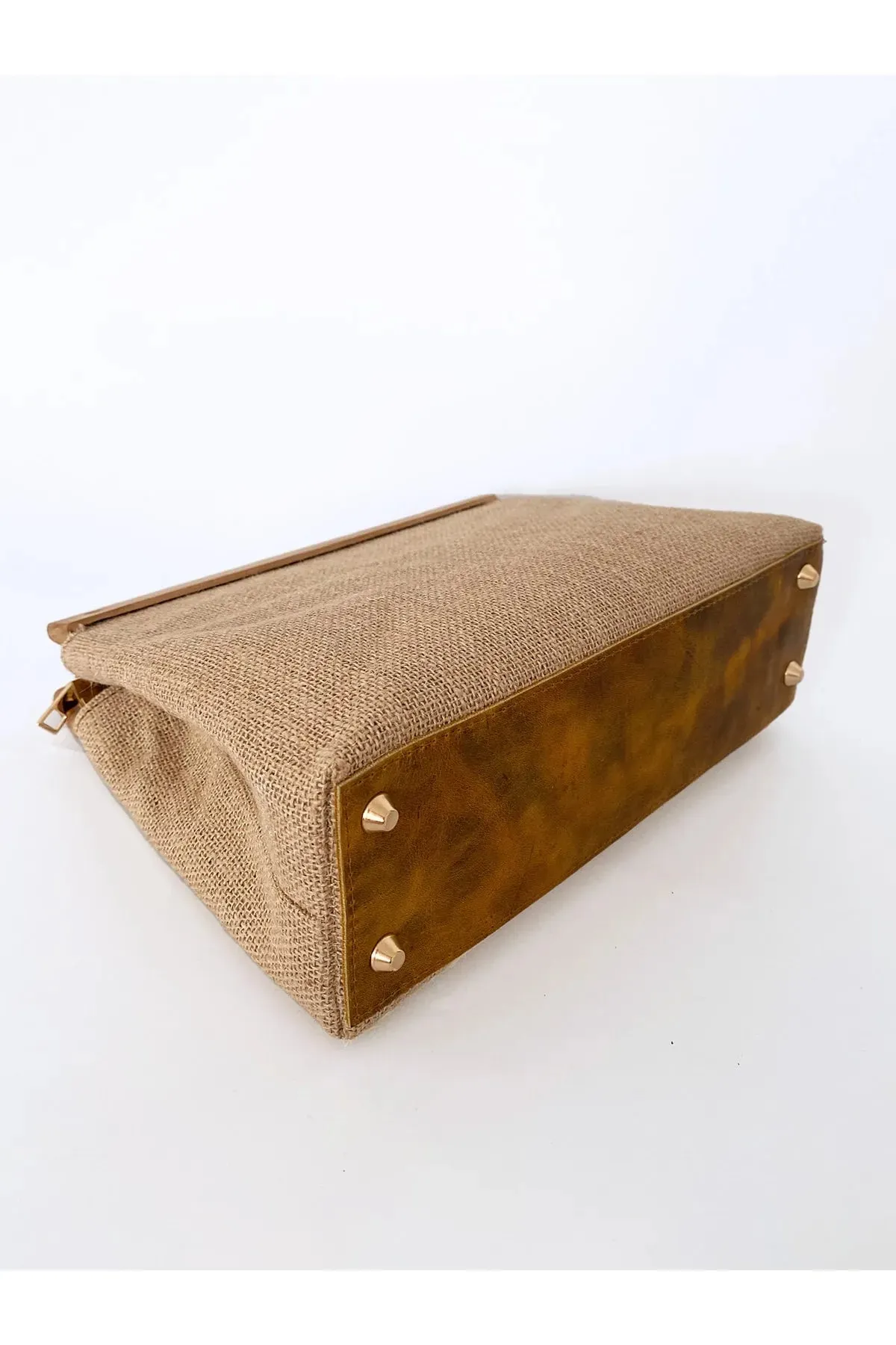 Wooden Jute Straw Clutch