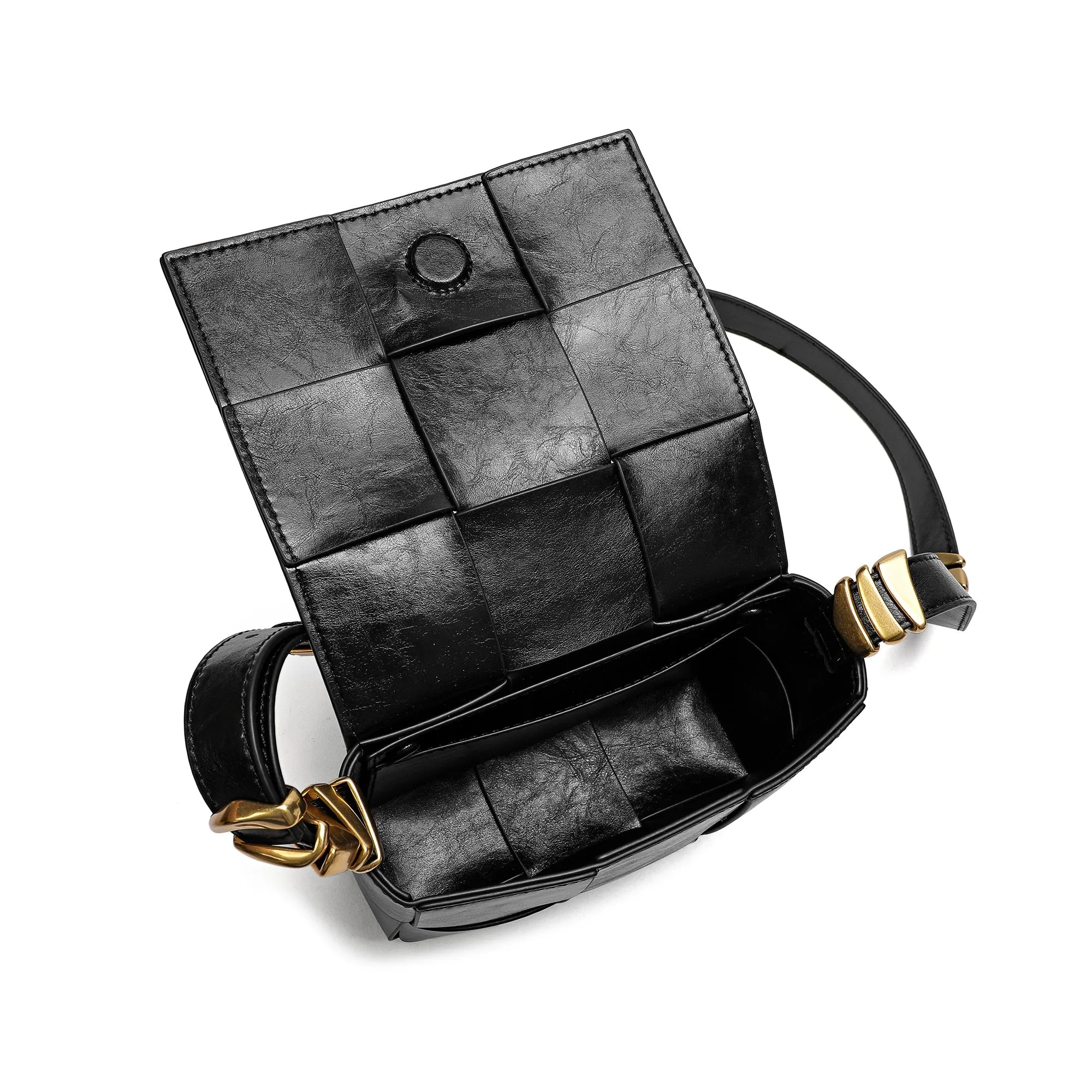 Woven Leather Crossbody Bag
