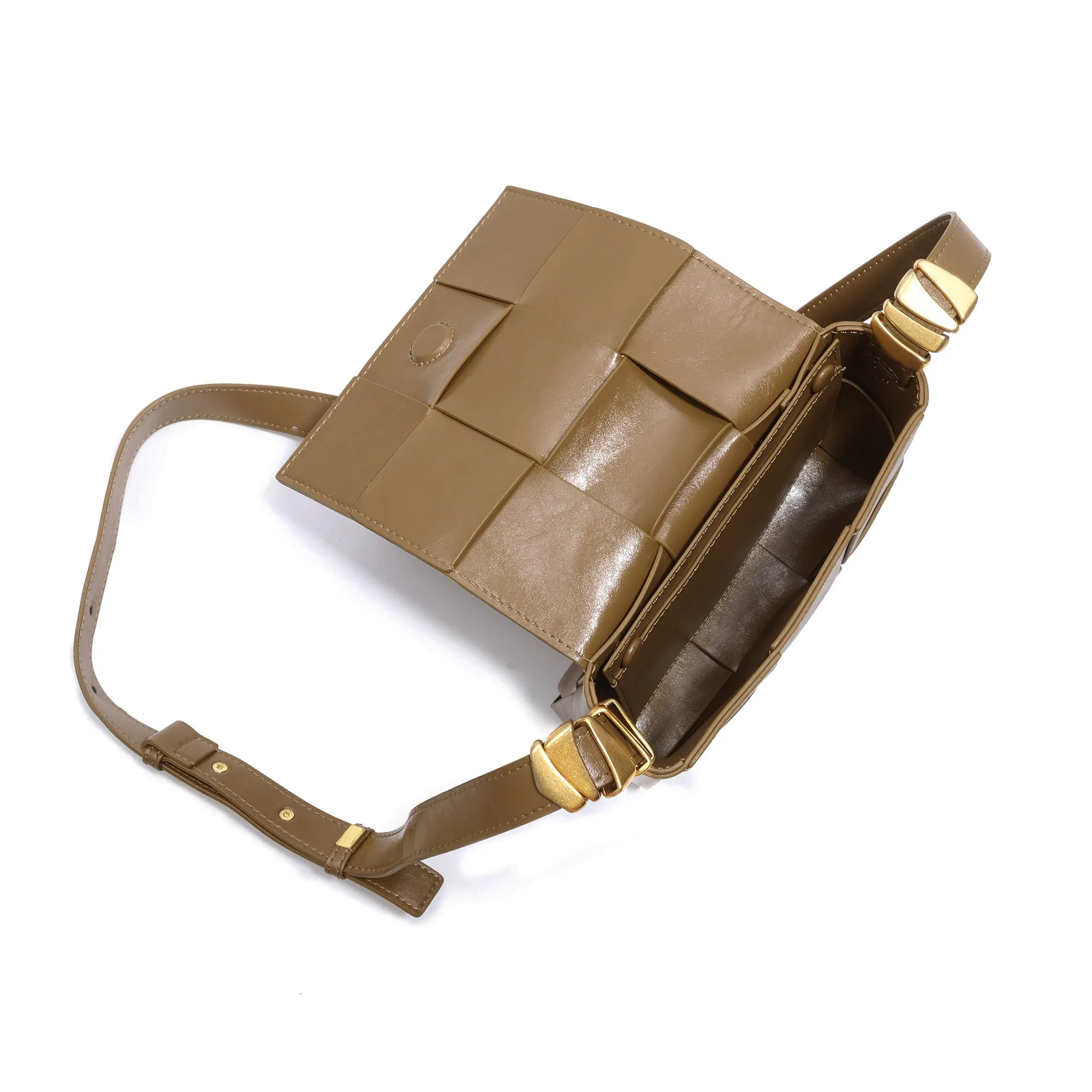 Woven Leather Crossbody Bag