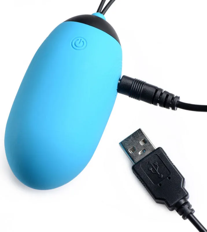 XL Silicone Remote Vibrating Egg - Blue