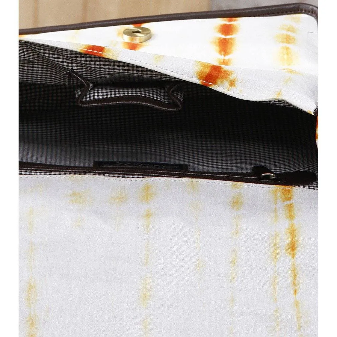 Yellow & White Tie Dyed Suede Sling Bag