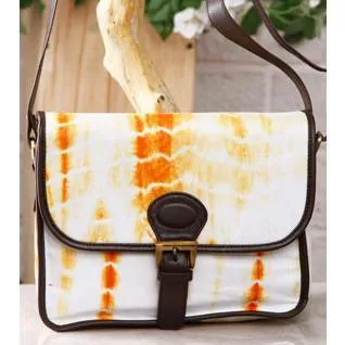 Yellow & White Tie Dyed Suede Sling Bag