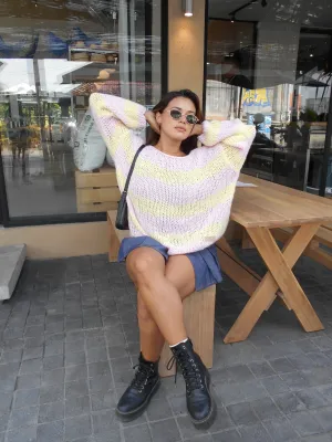Yellow and Pink Forget Me Not Jumper